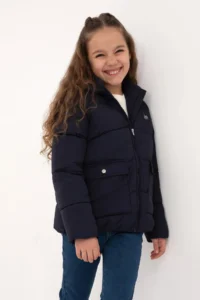 US Polo Assn. Girls' Navy Blue Hooded Coat