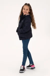 US Polo Assn. Girls' Navy Blue Hooded Coat - Image 2