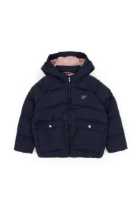 US Polo Assn. Girls' Navy Blue Hooded Coat - Image 3
