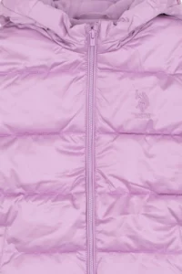 US Polo Assn. Girls' Lilac Hooded Overcoat - Image 6