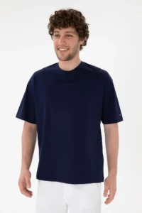 US Polo Assn. Men comfort Fit Crew Neck Navy Blue Merserize Basic T-Shirt - Image 2