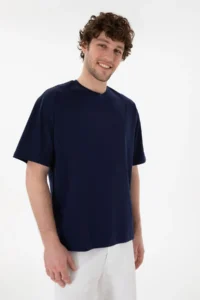 US Polo Assn. Men comfort Fit Crew Neck Navy Blue Merserize Basic T-Shirt - Image 4