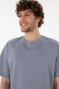 US Polo Assn. Men comfort Fit Crew Neck Blue Merserize Basic T-Shirt - Image 3