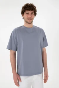 US Polo Assn. Men comfort Fit Crew Neck Blue Merserize Basic T-Shirt - Image 4