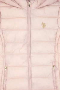 US Polo Assn. Girls' Hooded Powder Pink Overcoat - Image 3