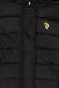 US Polo Assn. Girls' Black Hooded Overcoat - Image 5