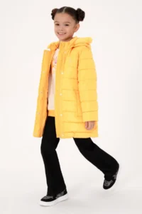 US Polo Assn. Girls' Mango Hooded Overcoat - Image 2