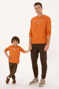 US Polo Assn. Men Regular Fit Crew Neck Copper Thin Basic Sweatshirt - Image 2