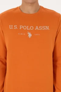 US Polo Assn. Men Regular Fit Crew Neck Copper Thin Basic Sweatshirt - Image 6