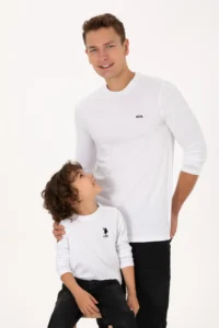 US Polo Assn. Men slim Fit Crew Neck White single jersey Basic Sweatshirt - Image 2