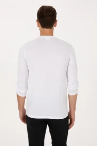 US Polo Assn. Men slim Fit Crew Neck White single jersey Basic Sweatshirt - Image 5