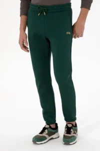 US Polo Assn. Men Dark Green Fleece Sweatpants - Image 2