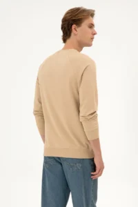 US Polo Assn. Men Regular Fit Crew Neck Sand Thin Basic Sweatshirt - Image 5