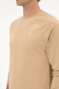 US Polo Assn. Men Regular Fit Crew Neck Sand Thin Basic Sweatshirt - Image 7