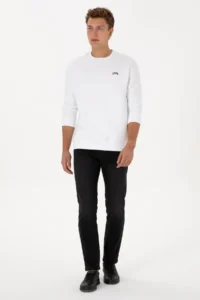 US Polo Assn. Men comfort Fit Crew Neck Fleece White Basic Sweatshirt - Image 4