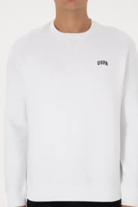 US Polo Assn. Men comfort Fit Crew Neck Fleece White Basic Sweatshirt - Image 6