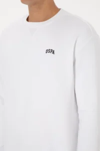 US Polo Assn. Men comfort Fit Crew Neck Fleece White Basic Sweatshirt - Image 7
