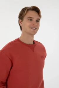 US Polo Assn. Men comfort Fit Crew Neck Fleece Dusty Rose Basic Sweatshirt - Image 2