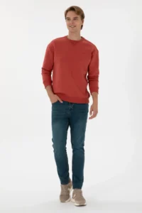 US Polo Assn. Men comfort Fit Crew Neck Fleece Dusty Rose Basic Sweatshirt - Image 4