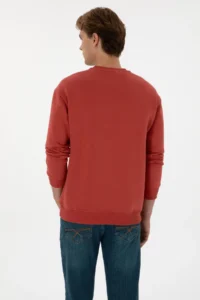 US Polo Assn. Men comfort Fit Crew Neck Fleece Dusty Rose Basic Sweatshirt - Image 5