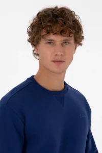 US Polo Assn. Men comfort Fit Crew Neck Fleece Indigo Basic Sweatshirt - Image 2