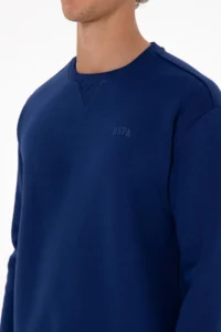US Polo Assn. Men comfort Fit Crew Neck Fleece Indigo Basic Sweatshirt - Image 7