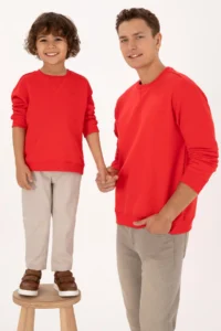 US Polo Assn. Men comfort Fit Crew Neck Fleece Red Basic Sweatshirt - Image 2