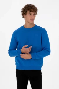 US Polo Assn. Men comfort Fit Crew Neck Fleece Saks Blue Basic Sweatshirt - Image 3