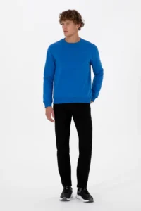 US Polo Assn. Men comfort Fit Crew Neck Fleece Saks Blue Basic Sweatshirt - Image 4