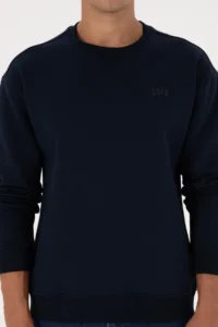 US Polo Assn. Men comfort Fit Crew Neck Fleece Navy Blue Basic Sweatshirt - Image 6