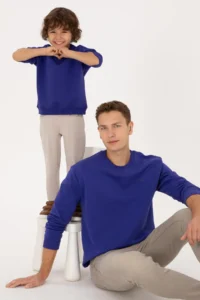US Polo Assn. Men comfort Fit Crew Neck Fleece Purple Basic Sweatshirt - Image 2