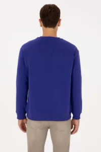 US Polo Assn. Men comfort Fit Crew Neck Fleece Purple Basic Sweatshirt - Image 5