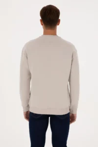 US Polo Assn. Men comfort Fit Crew Neck Fleece Stone Basic Sweatshirt - Image 5