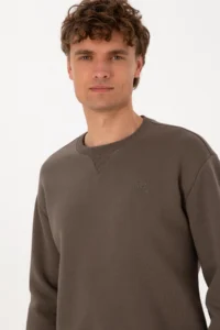 US Polo Assn. Men comfort Fit Crew Neck Fleece Mink Basic Sweatshirt - Image 2