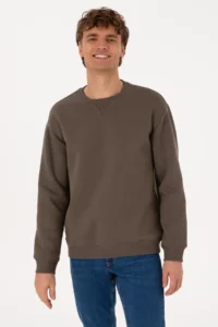US Polo Assn. Men comfort Fit Crew Neck Fleece Mink Basic Sweatshirt - Image 3