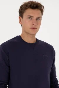 US Polo Assn. Men comfort Fit Crew Neck Fleece Plum Basic Sweatshirt - Image 2