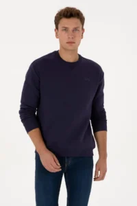 US Polo Assn. Men comfort Fit Crew Neck Fleece Plum Basic Sweatshirt - Image 3