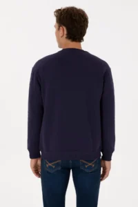 US Polo Assn. Men comfort Fit Crew Neck Fleece Plum Basic Sweatshirt - Image 5