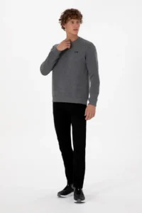 US Polo Assn. Men comfort Fit Crew Neck Fleece Anthracite Melanj Basic Sweatshirt - Image 4