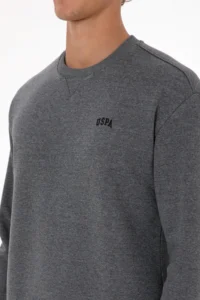 US Polo Assn. Men comfort Fit Crew Neck Fleece Anthracite Melanj Basic Sweatshirt - Image 7