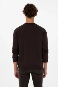 US Polo Assn. Men comfort Fit Crew Neck Fleece Brown Basic Sweatshirt - Image 5