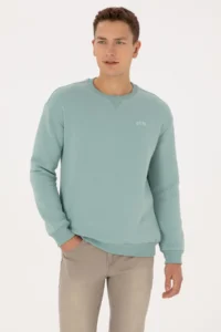 US Polo Assn. Men comfort Fit Crew Neck Fleece Mint Basic Sweatshirt - Image 3