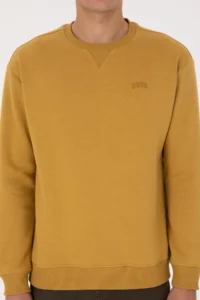 US Polo Assn. Men comfort Fit Crew Neck Fleece Mustard Basic Sweatshirt - Image 6