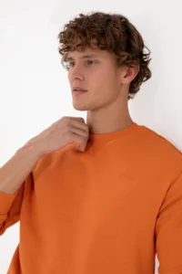 US Polo Assn. Men comfort Fit Crew Neck Fleece Copper Basic Sweatshirt - Image 2