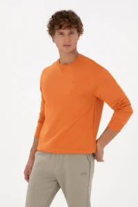 US Polo Assn. Men comfort Fit Crew Neck Fleece Copper Basic Sweatshirt - Image 3
