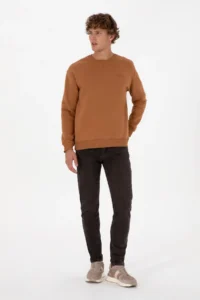 US Polo Assn. Men comfort Fit Crew Neck Fleece Camel Basic Sweatshirt - Image 4