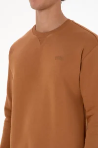 US Polo Assn. Men comfort Fit Crew Neck Fleece Camel Basic Sweatshirt - Image 7