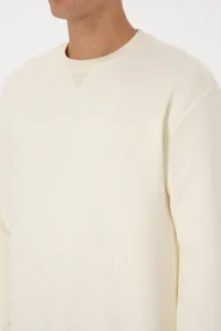 US Polo Assn. Men comfort Fit Crew Neck Fleece Cream Basic Sweatshirt - Image 7