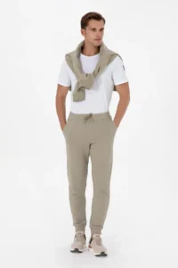 US Polo Assn. Men Light Khaki Sweatpants - Image 3