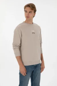 US Polo Assn. Men comfort Fit Crew Neck Stone Basic Sweatshirt - Image 3